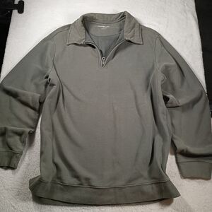Croft & Barrow Quarter Zip Fleece Pullover Olive Green Size Large
